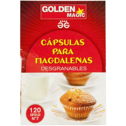GOLDEN CAPSULAS MAGDALENAS 120 U N.7 PAPEL ALUMINIO Y FILM